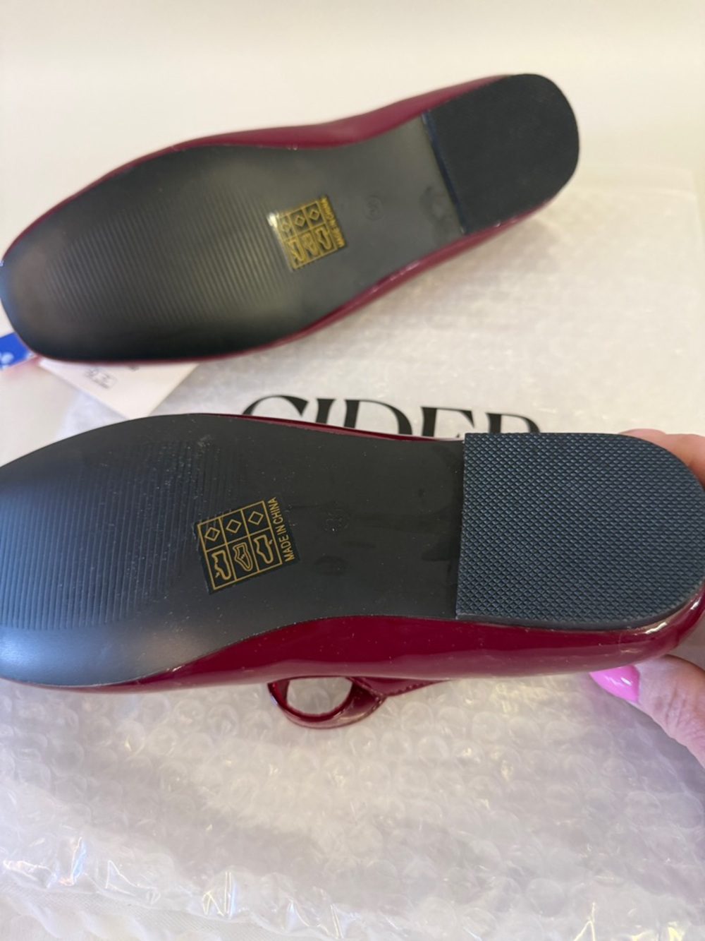 NWT. Cider Wine Patent Mary Jane Flats - Picture 3 of 3